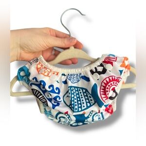 EUC AlvaBaby Blue & Red Ocean-Themed Swim Diaper or Diaper Cover (Baby O/S)